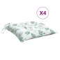 Stuhlkissen 4 Stk. Blattmuster 40x40x7 cm Stoff Stuhlkissen 4 Stk. Blattmuster 40x40x7 cm Stoff