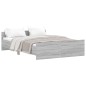 vidaXL Bettgestell mit Kopf- und Fußteil Grau Sonoma 135x190 cm vidaXL Bettgestell mit Kopf- und Fußteil Grau Sonoma 135x190 cm