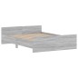 vidaXL Bettgestell mit Kopf- und Fußteil Grau Sonoma 135x190 cm vidaXL Bettgestell mit Kopf- und Fußteil Grau Sonoma 135x190 cm