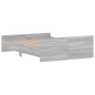 vidaXL Bettgestell mit Kopf- und Fußteil Grau Sonoma 135x190 cm vidaXL Bettgestell mit Kopf- und Fußteil Grau Sonoma 135x190 cm