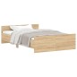 vidaXL Bettgestell mit Kopf- und Fußteil Sonoma-Eiche 120x190 cm vidaXL Bettgestell mit Kopf- und Fußteil Sonoma-Eiche 120x190 cm