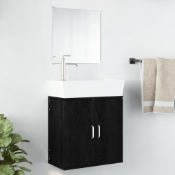   vidaXL 2-tlg. Badmöbel-Set Schwarz Holzwerkstoff