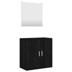   vidaXL 2-tlg. Badmöbel-Set Schwarz Holzwerkstoff