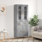 Highboard Betongrau 69,5x34x180 cm Holzwerkstoff Highboard Betongrau 69,5x34x180 cm Holzwerkstoff