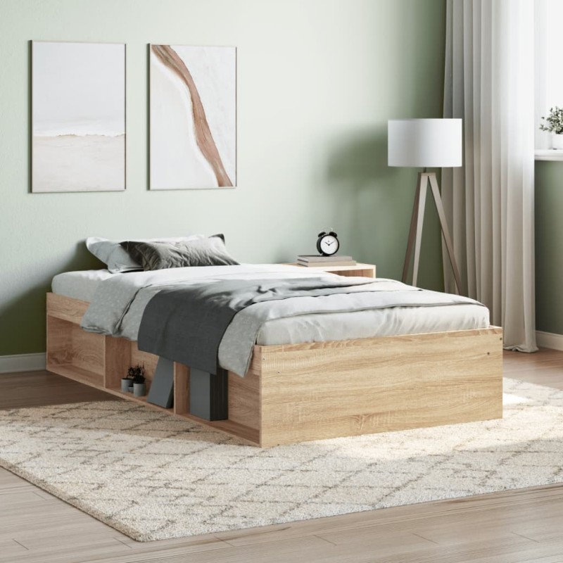 vidaXL Bettgestell Sonoma-Eiche 100x200 cm vidaXL Bettgestell Sonoma-Eiche 100x200 cm