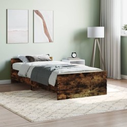 vidaXL Bettgestell Räuchereiche 100x200 cm Holzwerkstoff