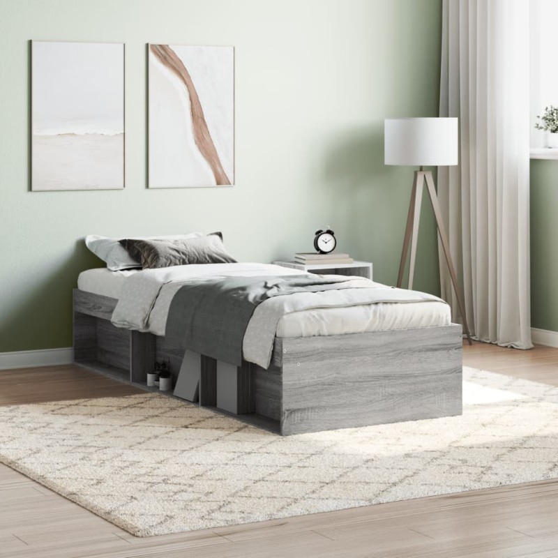 vidaXL Bettgestell Grau Sonoma 75x190 cm vidaXL Bettgestell Grau Sonoma 75x190 cm