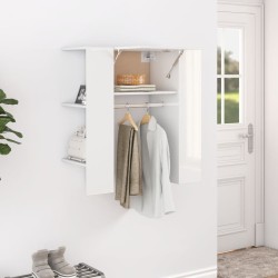 vidaXL Flurschrank Hochglanz-Weiß 97,5x37x99 cm Holzwerkstoff