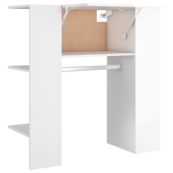 vidaXL Flurschrank Hochglanz-Weiß 97,5x37x99 cm Holzwerkstoff