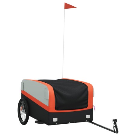 vidaXL Lastenanhänger Schwarz und Orange 45 kg Eisen
