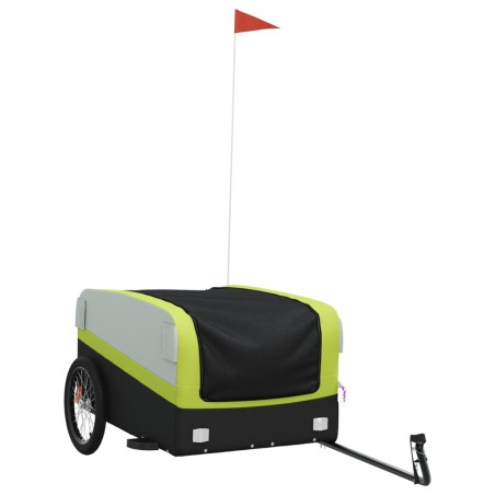 vidaXL Lastenanhänger für Fahrrad Schwarz und Grün 45 kg Eisen