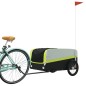 vidaXL Lastenanhänger für Fahrrad Schwarz und Grün 45 kg Eisen vidaXL Lastenanhänger für Fahrrad Schwarz und Grün 45 kg Eisen
