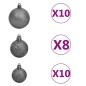 vidaXL Künstlicher Weihnachtsbaum Klappbar 300 LEDs & Kugeln 180 cm vidaXL Künstlicher Weihnachtsbaum Klappbar 300 LEDs & Kugeln 180 cm