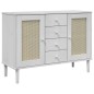 vidaXL Sideboard SENJA Rattan-Optik Weiß 112x40x80 cm Kiefernholz vidaXL Sideboard SENJA Rattan-Optik Weiß 112x40x80 cm Kiefernholz