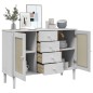 vidaXL Sideboard SENJA Rattan-Optik Weiß 112x40x80 cm Kiefernholz vidaXL Sideboard SENJA Rattan-Optik Weiß 112x40x80 cm Kiefernholz