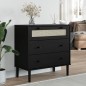 vidaXL Schubladenkommode SENJA Rattan-Look Schwarz 80x40x80 Kieferholz vidaXL Schubladenkommode SENJA Rattan-Look Schwarz 80x40x80 Kieferholz