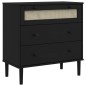 vidaXL Schubladenkommode SENJA Rattan-Look Schwarz 80x40x80 Kieferholz vidaXL Schubladenkommode SENJA Rattan-Look Schwarz 80x40x80 Kieferholz