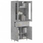 Highboard Betongrau 69,5x34x180 cm Holzwerkstoff Highboard Betongrau 69,5x34x180 cm Holzwerkstoff