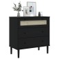 vidaXL Schubladenkommode SENJA Rattan-Look Schwarz 80x40x80 Kieferholz vidaXL Schubladenkommode SENJA Rattan-Look Schwarz 80x40x80 Kieferholz