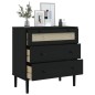 vidaXL Schubladenkommode SENJA Rattan-Look Schwarz 80x40x80 Kieferholz vidaXL Schubladenkommode SENJA Rattan-Look Schwarz 80x40x80 Kieferholz