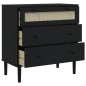 vidaXL Schubladenkommode SENJA Rattan-Look Schwarz 80x40x80 Kieferholz vidaXL Schubladenkommode SENJA Rattan-Look Schwarz 80x40x80 Kieferholz