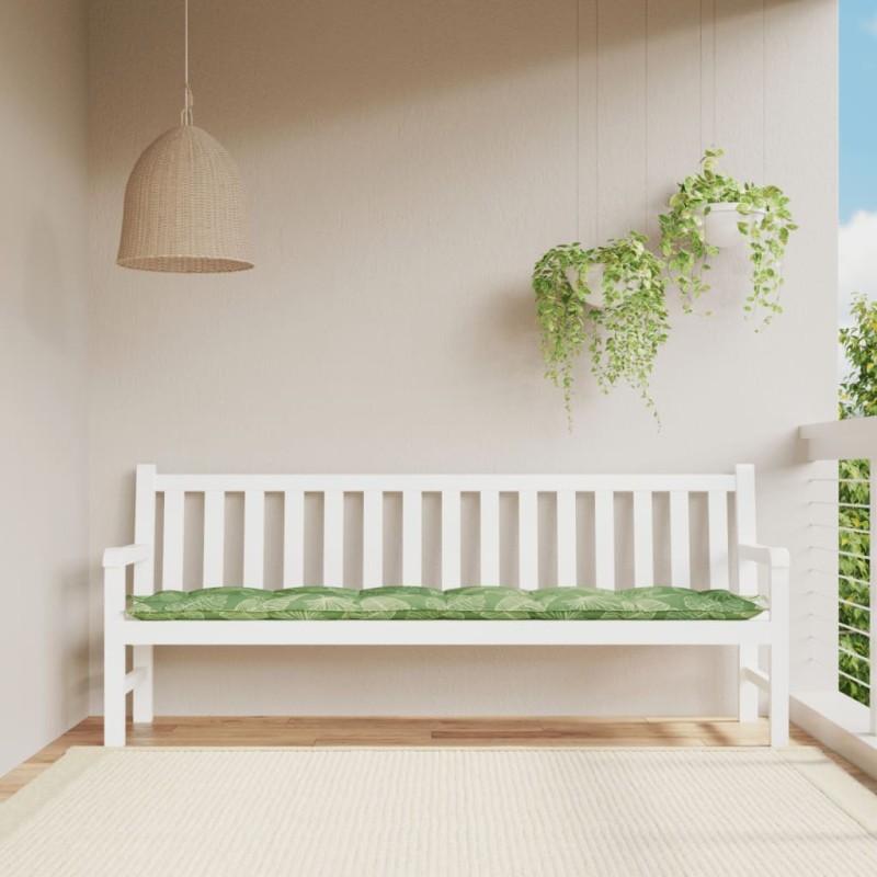 Gartenbank-Auflage Blattmuster 200x50x7 cm Stoff Gartenbank-Auflage Blattmuster 200x50x7 cm Stoff