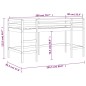vidaXL Kinderhochbett mit Leiter Weiß 90x200 cm Massivholz Kiefer vidaXL Kinderhochbett mit Leiter Weiß 90x200 cm Massivholz Kiefer