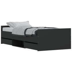 vidaXL Bettgestell mit Kopf- und Fußteil Schwarz 90x200 cm