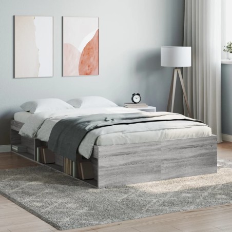 vidaXL Bettgestell Grau Sonoma 120x190 cm