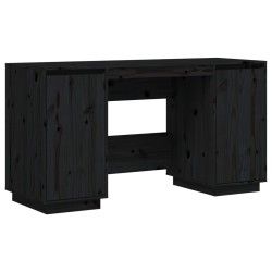 vidaXL Schreibtisch Schwarz 140x50x75 cm Massivholz Kiefer