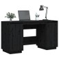 vidaXL Schreibtisch Schwarz 140x50x75 cm Massivholz Kiefer vidaXL Schreibtisch Schwarz 140x50x75 cm Massivholz Kiefer