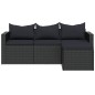 vidaXL Garten-Lounge-Set Schwarz Poly Rattan vidaXL Garten-Lounge-Set Schwarz Poly Rattan