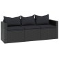 vidaXL Garten-Lounge-Set Schwarz Poly Rattan vidaXL Garten-Lounge-Set Schwarz Poly Rattan