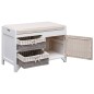 vidaXL Flurbank Weiß 70 x 33,5 x 45 cm Paulownia Holz vidaXL Flurbank Weiß 70 x 33,5 x 45 cm Paulownia Holz