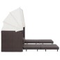 vidaXL Ausziehbares 3-Sitzer-Schlafsofa mit Dach Poly Rattan Braun vidaXL Ausziehbares 3-Sitzer-Schlafsofa mit Dach Poly Rattan Braun