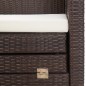 vidaXL Ausziehbares 3-Sitzer-Schlafsofa mit Dach Poly Rattan Braun vidaXL Ausziehbares 3-Sitzer-Schlafsofa mit Dach Poly Rattan Braun