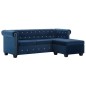 vidaXL Chesterfield Sofa L-förmig Samtbezug 199x142x72 cm Blau vidaXL Chesterfield Sofa L-förmig Samtbezug 199x142x72 cm Blau
