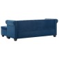 vidaXL Chesterfield Sofa L-förmig Samtbezug 199x142x72 cm Blau vidaXL Chesterfield Sofa L-förmig Samtbezug 199x142x72 cm Blau