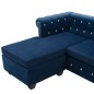 vidaXL Chesterfield Sofa L-förmig Samtbezug 199x142x72 cm Blau vidaXL Chesterfield Sofa L-förmig Samtbezug 199x142x72 cm Blau