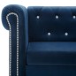 vidaXL Chesterfield Sofa L-förmig Samtbezug 199x142x72 cm Blau vidaXL Chesterfield Sofa L-förmig Samtbezug 199x142x72 cm Blau