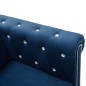 vidaXL Chesterfield Sofa L-förmig Samtbezug 199x142x72 cm Blau vidaXL Chesterfield Sofa L-förmig Samtbezug 199x142x72 cm Blau
