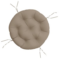 Kissen Rund Taupe Ø 60 x 11 cm Oxford-Gewebe