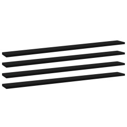 vidaXL Bücherregal-Bretter 4 Stk. Schwarz 100x10x1,5 cm Holzwerkstoff