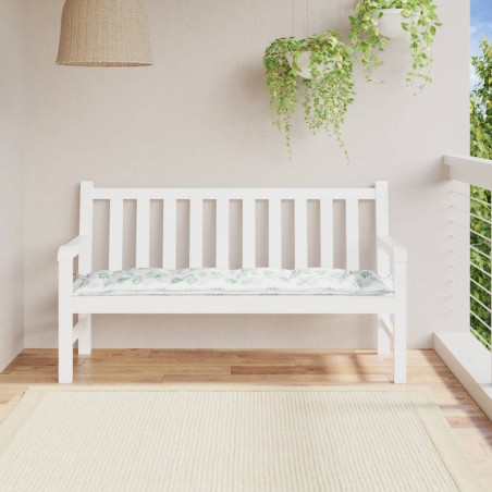 vidaXL Gartenbank-Auflage Blattmuster 150x50x7 cm Oxford-Gewebe