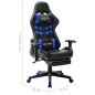 vidaXL Gaming-Stuhl mit Fußstütze Schwarz und Blau Kunstleder vidaXL Gaming-Stuhl mit Fußstütze Schwarz und Blau Kunstleder
