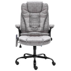 vidaXL Bürostuhl mit Massagefunktion Hellgrau Wildleder-Optik