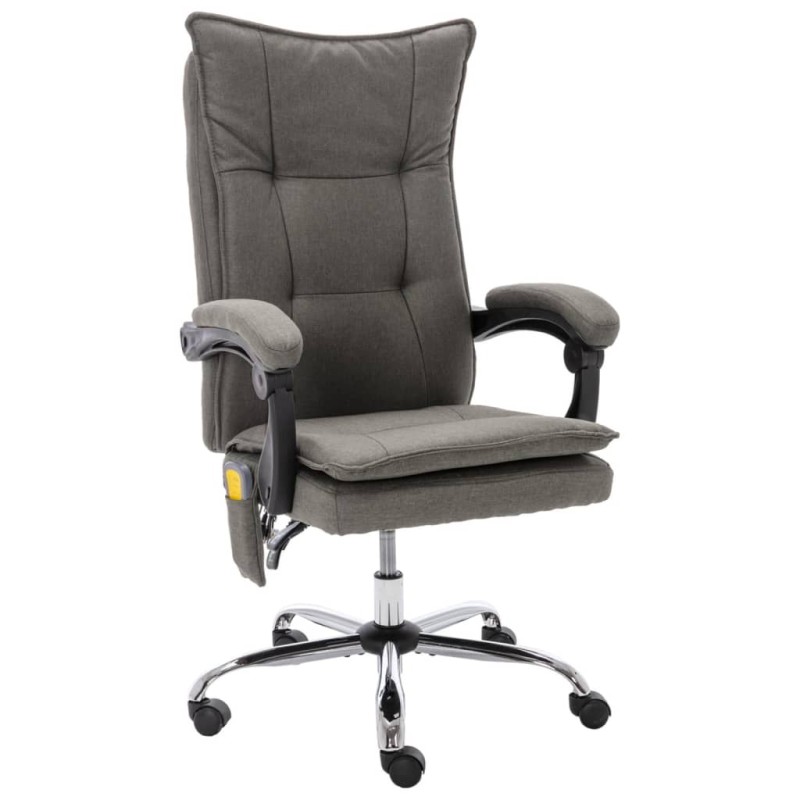 vidaXL Massage-Bürostuhl Grau Stoff vidaXL Massage-Bürostuhl Grau Stoff
