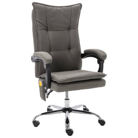 vidaXL Massage-Bürostuhl Grau Stoff