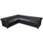 vidaXL Chesterfield Ecksofa 6-Sitzer Kunstleder Schwarz vidaXL Chesterfield Ecksofa 6-Sitzer Kunstleder Schwarz