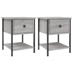 vidaXL Nachttische 2 Stk. Grau Sonoma 34x35,5x45 cm Holzwerkstoff